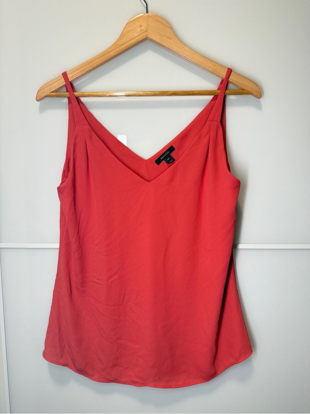 RW&CO. Coral Red V-Neck Spaghetti Strap Cami
